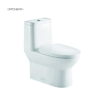 China Classic Double-Flow ORTONBATH Bathroom Toilet Commode One Piece Siphonic Toilet With Oval Bowl for sale