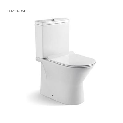 China WC Sanitary Ware Ceramic Two Piece Floor Standing Toilet Double-Flow ORTONBATH Two Piece Ceramic Toilet for sale