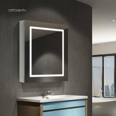 China ORTONBATH Hot Sale Professional Manufacturer Illuminated Vanity Wall Wall Hung Mounted Led Bathroom Mirror for sale