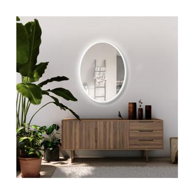 China ORTONBATH Premium Illuminated Waterproof Smart Led Mirror Illuminated Oval Frameless Bathroom Mirror for sale