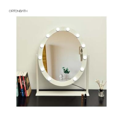 China ORTONBATH Illuminated Hot Selling Led Mirror Bathroom Mirrors Hollywood Wall Mounted Illuminated Bathroom Vanity Mirror for sale