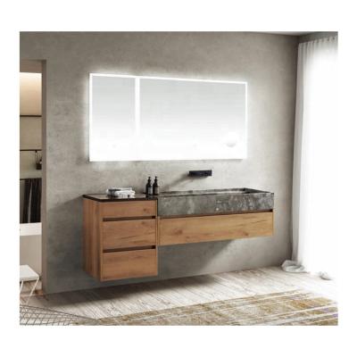 China ORTONBATH Custom Made Modern Hotel Bathroom Wooden Vanity Hanging Modern Cabinet for sale