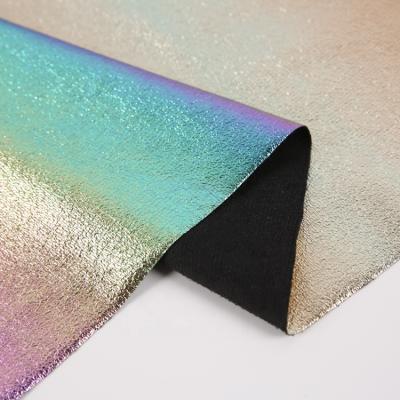 China Waterproof Waterproof Shiny Glitter Color Change Simple Polyester Fabric For Fashion Shoes for sale