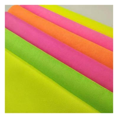 China Sofa Fabric Material Waterproof Fluorescent Yellow Suede For Suede Fabric Wallpaper / Pearl Suede Collar for sale