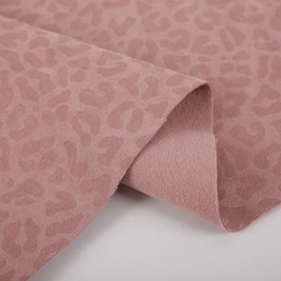 China Waterproof Embellish Professional Pink Soft 100 Grain Leopard Print Polyester Luxury Sofa Fabric for sale