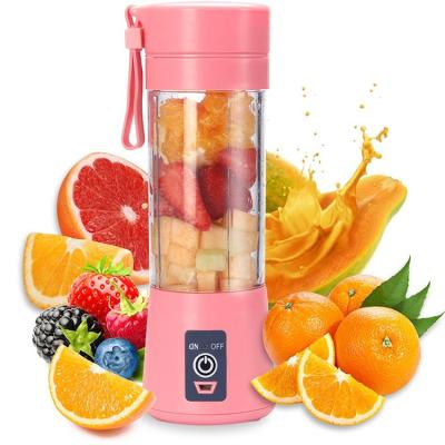 China Hotel 2 Blades 6 Blades 380ml Blender Cup Portable USB Blender Juicer for sale