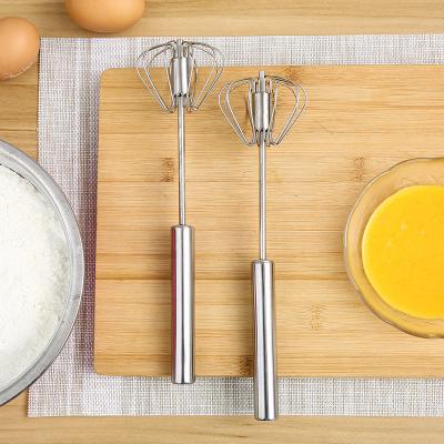 China Kitchen Cordless Home Non-Magnetic Manual Semi-automatic Stainless Steel Egg Beater for sale