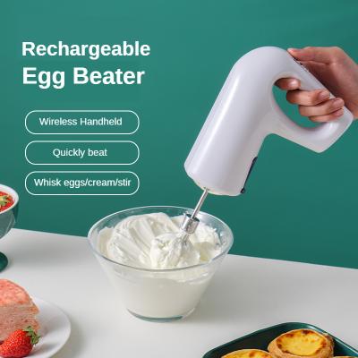 China Wireless Home Kitchen Mini Charging Battery Operated Automatic Hand Egg Cake Mixer Portable Small Handheld Electric Beater for sale