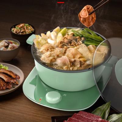 China 110v Car Electric Hot Pot 3L Household Split Electric Hot Pot Cooker Electric Round Nonstick Frying Pan With Handle for sale