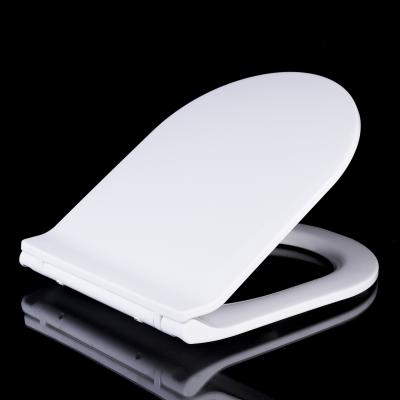 China Slow-end Duroplast toilet seats and quick release antibacterial soft quiet closure D shaped toilet seat for sale