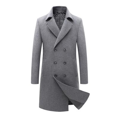 China Anti-wrinkle men's wear 2022 autumn and winter custom woolen coat new long thickened warm men's anorak fashion double-breasted jackets for sale