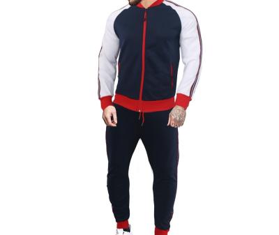 China 2022 Winter QUICK DRY Men's Leisure Sports Suit Color Blocking Stand Collar Youth Leisure Zipper Shirt Sweater Suit Men Wholesale Suits for sale