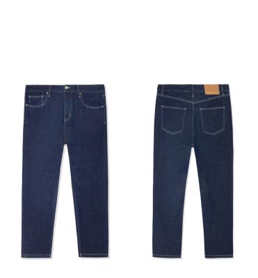 China New Viable High Quality Small Logo Dark Blue, Black Basic Denim Pants for sale