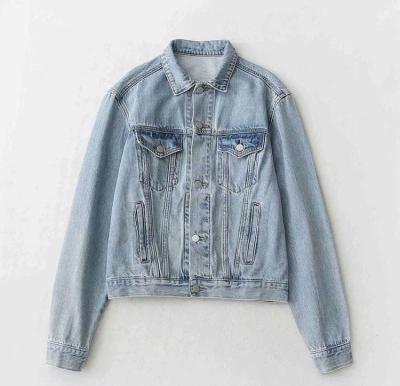 China New High Street Autumn And Winter Hot Women's Denim Anti-wrinkle Retro Fashionable Women's Motorcycle Loose Top Blue Denim Jacket Large for sale