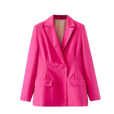 China Anti-wrinkle 2022 new suit pink spring straight vertical blogger's coat fashion temperament size the same wrinkled women's tops for sale