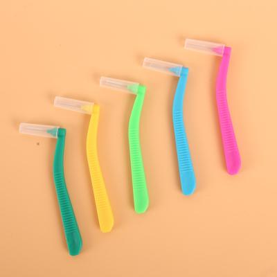 China Adult Child Oral Cleaning Natu L Shape Interdental Teepe Custom Disposable Toothbrush Color Size Oral Interdental Brushes for sale