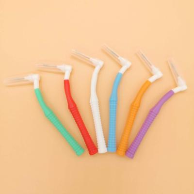 China Adult Child Oral Cleaning Natu L Shape Color Size Brushes Heads Custom Disposable Toothbrush Interdental Teepe Replaceable Oral Interdental Brush for sale