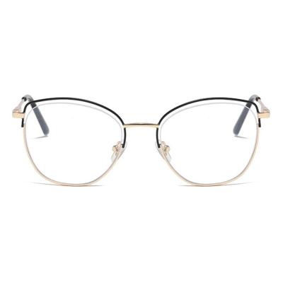 China For Reading Glass Hot Sale High Quality Vintage Texture Good Cat Eye Metal Optical Eyeglasses Frames for sale