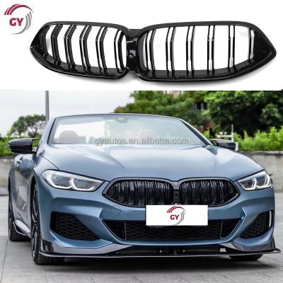 China ABS Gloss Black Double Slat Center Grill Mesh Front Bumper Grille For BMW 8 Series G14 G15 G16 F91 F92 F93 M8 2020+ Replacement for sale