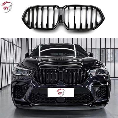 China ABS Gloss Only Slat Center Grill Mesh Front Bumper Grille For BMW X6 Black Series G06 2019-2023 for sale