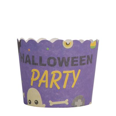 China 50 Pieces/Bag Environmental Friendly Cupcake Cups Halloween Disposable Cupcake Liners Round Cupcake Cups for sale