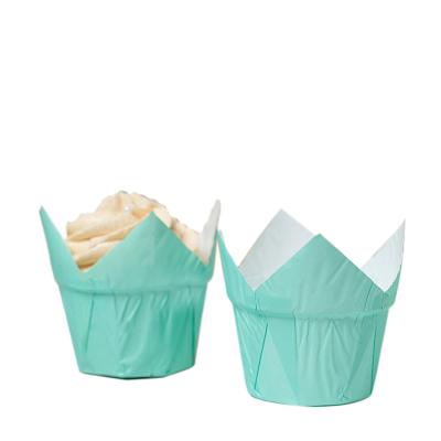 China Disposable Solid Color 50 Pieces/Bag Cupcake Liners Cups Round Environmental Friendly Popular Disposable Cupcake Liners for sale