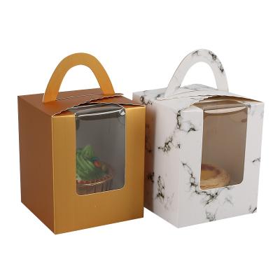 China Wholesale 10pcs/bag Recyclable Customize Portable Cardboard Paper Cupcake Box Muffin 1 Cell Transport for sale