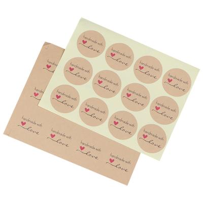 China 120pcs Waterproof Label Stickers for Sealing Handmade Dessert Box Packages with Love Labels in Natural Amazon Kraft Paper Master Package for sale