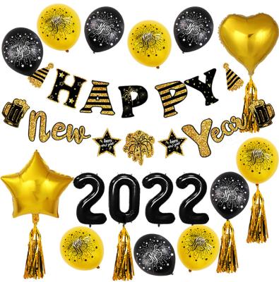 China Wholesale 2022 happy new year balloon 16 inch happy new year letter foil balloon set 16 inch happy new year balloon banner for sale