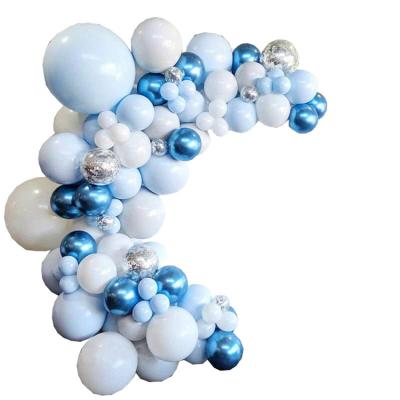 China Blue Party Decoration Ocean Macarons Latex Balloon Birthday Decoration Party Supplies Wedding Decoration Balloon Chain Set for sale