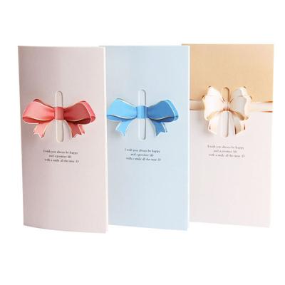 China Materials that respect the environment. Non-toxic Creative Love Bowknot Greeting Card Christmas Wishes Card Teacher's Day Greeting Card Wholesale for sale