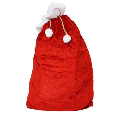 China Hot Selling Recyclable Santa Wine Fabric Bag Gift Christmas Set Of Velvet Christmas Gift Bag for sale