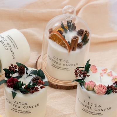 China Custom Scented Mori Series Scented Candle Soy Wax Face Value Glass Cover Birthday Christmas Christmas Gift With Hand Gift Box Set for sale