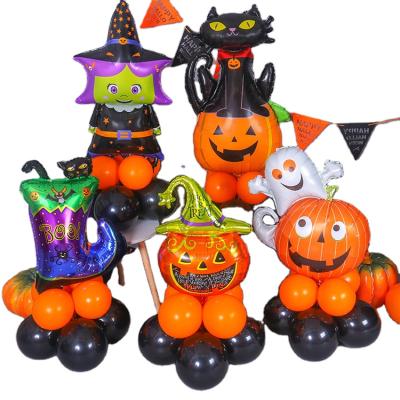 China Happy Halloween Halloween Decoration Props Balloon Theme Aluminum Film Arches Guide Way Kindergarten Activity Decoration Bar Party Set for sale