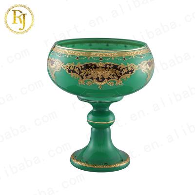 China Viable Dry Fruit Dish Decoration European Skidki Uzbekistan Kazak Porcelain Tableware Set Idishlar Gold Pattern Chinni Posuda Glass Bowl for sale