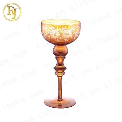 China Dubai Turkey Gift Tableware Fruit Ice Idishlar Gold Pattern Viable Full Creative Chinni Posuda Glass Bowl for sale