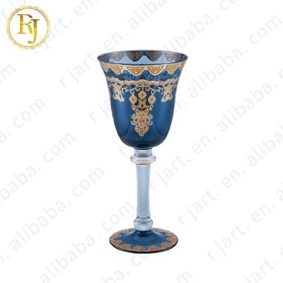 China Glass Pattern Muslim Skidki Crystal Wine Glass Set Luxury Idishlar Chinni Posuda Crystal Wine Glasses Set Europe Uzbekistan Kazak Gold for sale