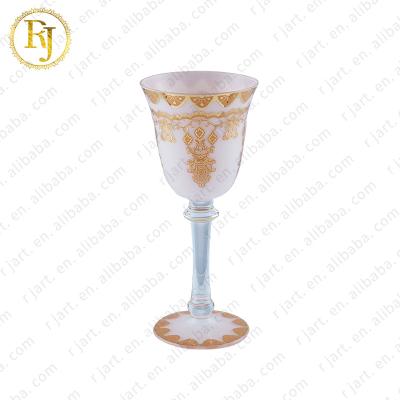 China Wholesale Crystal Gold Pattern Chinni Posuda Wine Glass from Skidki Crystal Wine Glass Idishlar Glass from Kazak from Uzbekistan from Europe for sale