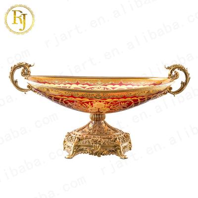 China Dubai Turkey Gift Fruit Full Viable Dish Set Round Shape Fruit Snacks Thin Gold Idishlar Pattern Chinni Posuda Dinnerware Dish for sale