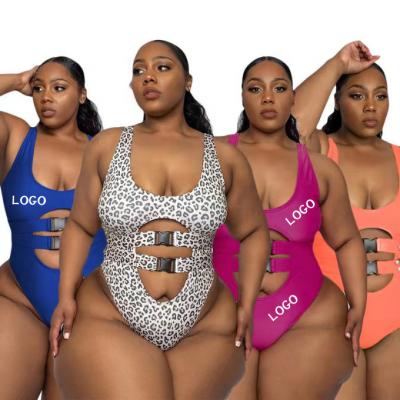 China Plus Size Women Plus Size 4x Bikini One Piece Swimsuit Cut Out Wrinkle Swimwear Large Size Woman's Swimsuit for sale