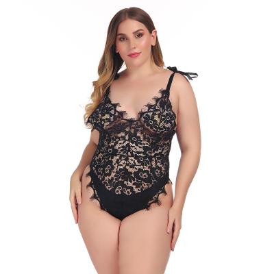 China HOBISH-5026 Polyester Sexy Lingerie Sexy Lace Sling Back Zipper Plus Size Women's One-Piece Costume for sale