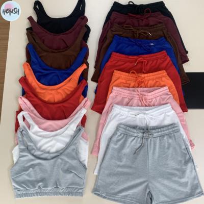 China Anti-pilling 2021 HOBISH Active Wear Shorts Pants Sets For 2 Piece Women Women Summer Crop Top Short Set Clothing for sale