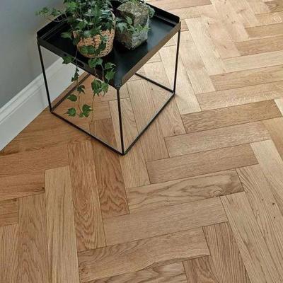 China Contemporary Engineered Parquet Engineered Oak Hardwood Brushed Herringbone Wood Flooring for sale