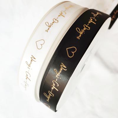 China High Tenacity High End Customized White Printing Satin Ribbon With Embroidery for sale