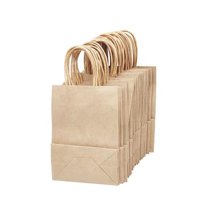 China Recycled Materials Wholesale Recycled Kraft Paper Bag With Twisted Handle Custom Shopping Bags for sale