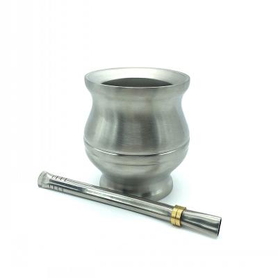 China Sustainable Double Wall Stainless Steel Yerba Mate Gourd (Mate Mug) Set with Yerba Mate Bombilla for sale