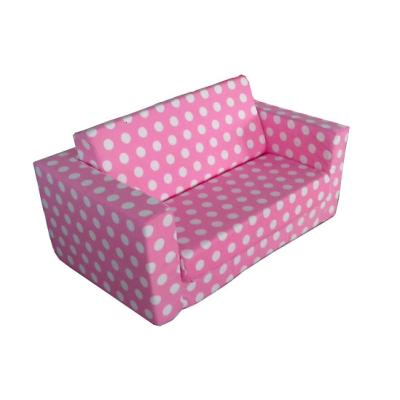 China Modern Pink Baby Sofa Bed Chair Furniture Nisco Kids Space Saving Fabric Home Living Room Flip Full Foam Sofa Couch for sale