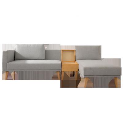 China Contemporary Living Room Modern Nordic Sectional Sofa Set With Wood Cabinet for sale