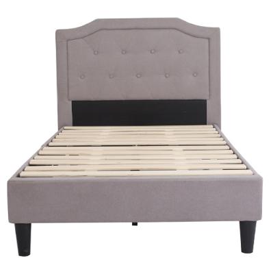 China Lit Modern Upholstered Headboard Nisco Bed With Button Tufted Headboard And Slat Multiple Colors And Sizes Available for sale