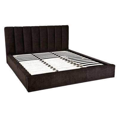 China Modern Black Wood Luxury Hotel Queen Size Modern Wood Platform Upholstered Bed Frame for sale